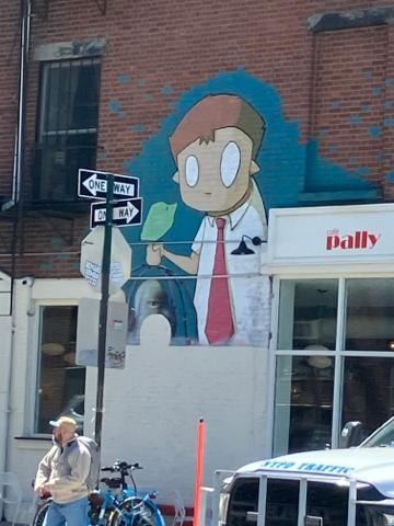 NYC street photography — Marvin Gaye mural, bodega, rice dish